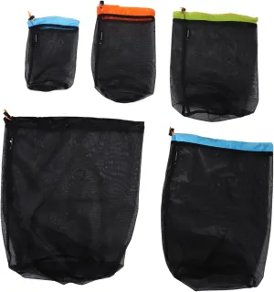 1 Set Compression Mesh Storage Sack Outdoor Travel Drawstring Bags for Camping Gear Clothes and Sleeping Bags Reusable Polyester Material Efficient Space Utilization