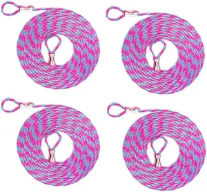 10 ft. Nylon Rope with Crimped Loop Ends - 4 Pack 1/8 inch diamter Tie Down Rope - Ideal for Camping, Pop Up Canopy, Tarp, Beach Umbrella, Tent, Anchor Tether