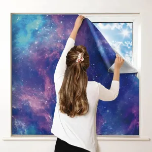 100% Blackout Curtains for Bedroom, Portable DIY Window Blinds, No Drill Window Shades & Blackout Blinds with Stickers & Tabs for Travel, Dorm Room, Media Room (Starry Sky, 157" x 57")