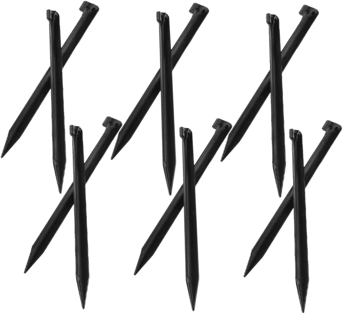 12 Pcs Heavy Duty Plastic Tent Stakes Durable Garden Spikes for Outdoor Camping Lawn Decorations and Beach Use for Tarp and Canopy Anchoring