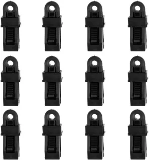 12 Pieces/Set Heavy Duty Tarp Clips Tent Awning Clamp Car Boat Cover Tie Down Snap Outdoor Camping Tools