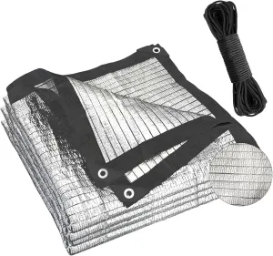 13x20Ft Silver Reflective 80% Aluminet Shade Cloth with Grommets - for Cars,Boats,Kennel,Protective Cover,Outdoor. Durable Reflective Heat tarp