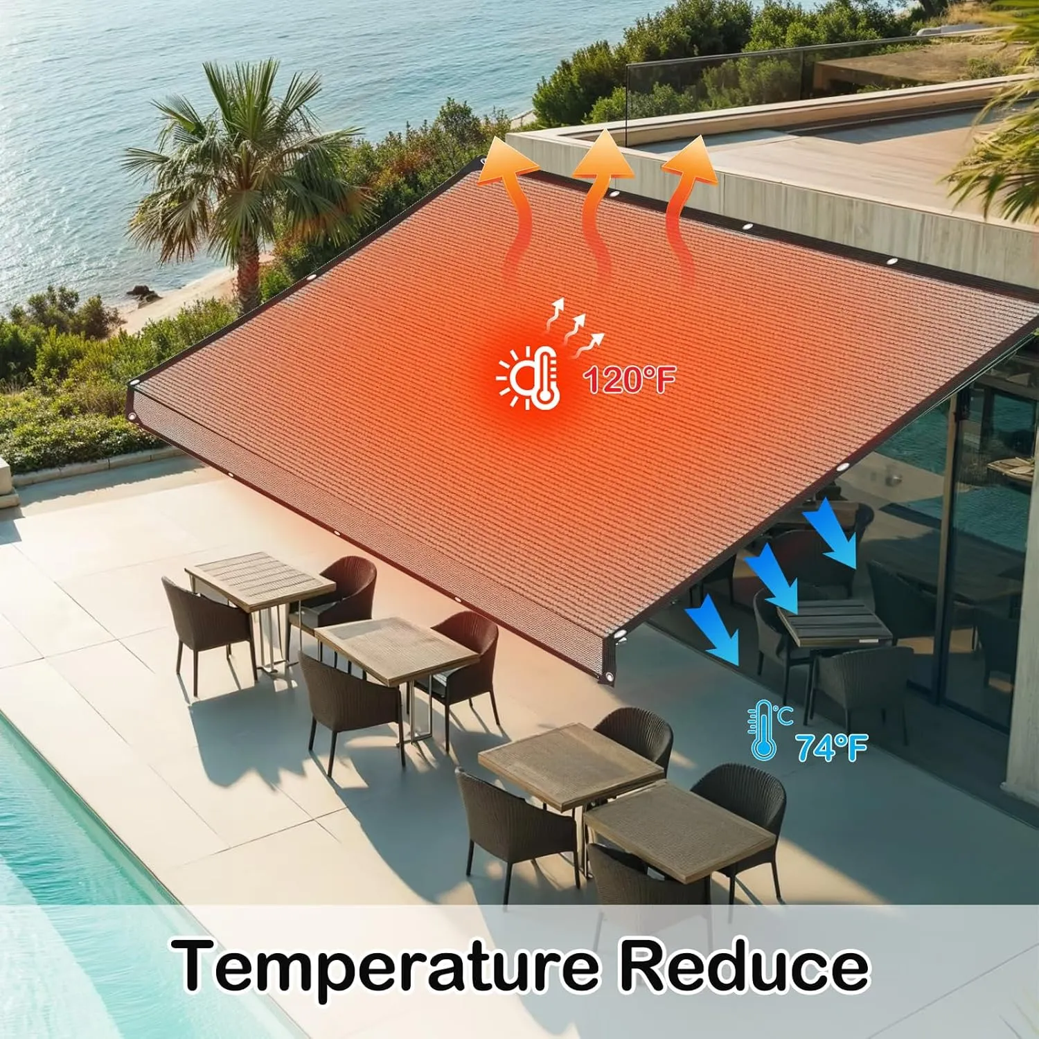 13x20Ft Silver Reflective 80% Aluminet Shade Cloth with Grommets - for Cars,Boats,Kennel,Protective Cover,Outdoor. Durable Reflective Heat tarp