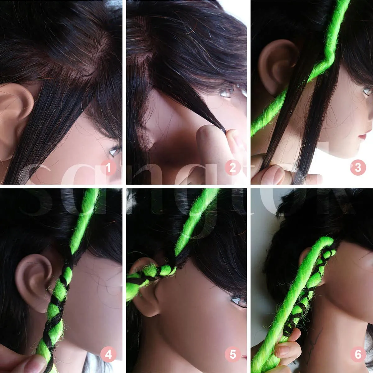 15 pcs Double Ended Dreadlock Extensions, 24 inch Ombre Brown Thin 0.6cm Fake Dreads Extensions, DE Synthetic Dreadlock Extensions Reggae Hippie Dreads for Women