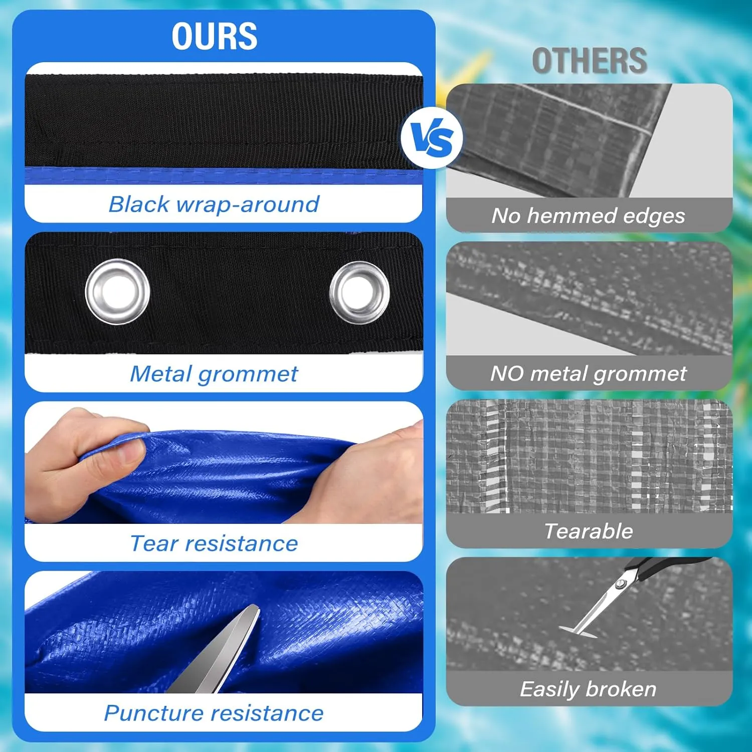 15FT Round Pool Ground Cloths, 185g/㎡ Density Heavy Duty Pool Liner Pad, Anti-Aging Puncture Resistant Pool Ground Mat, Waterproof Pool Liner Protector Tarp for Above Ground Swimming Pools