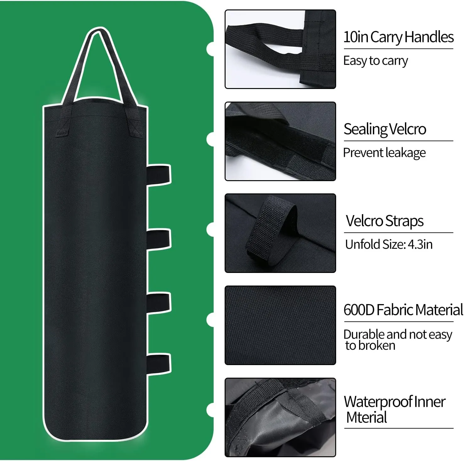16 Pack Canopy Weights Sand Bags, 224 LBS Extra Large Canopy Sand Bags with Sand Shovel for Windproof Pop Up Tent Gazebo Canopy Outdoor Shelter Umbrella Pool Ladder Without Sand, Black