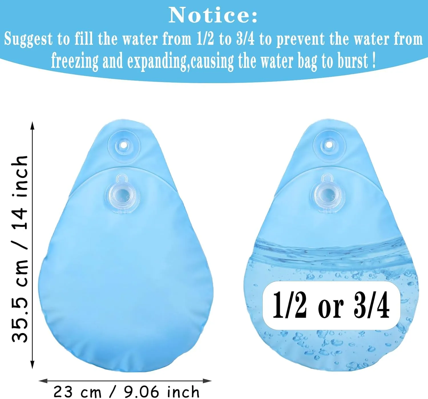 16 Pack Pool Cover Weights with Hooks, PVC Tarp Hanging Bags for Above Ground Pool Cover, for Above Ground Swimming Pool Cover Hanging Bag Leakproof Winter Pool Cover Water Weights-Light Blue
