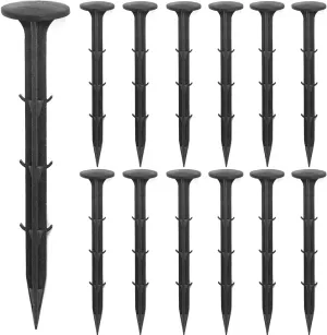 160 Pack Plastic Garden Lawn Stakes 6 inch Heavy Duty Landscape Anchors Spikes Rustproof Nail for Ground Lawn Edging, Weed Fabric, Tarp, Artificial Turf, Camping Tent