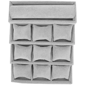 1pc Watch Face Drawer Tray Bracelet Display Showcase Cuff Bracelets Watch Tray Jewlrey Orgainzer Multi- Layer Pillow Tray Pants Chain Pillow Covers Watch Pillow Tray Flannel Grey/1083