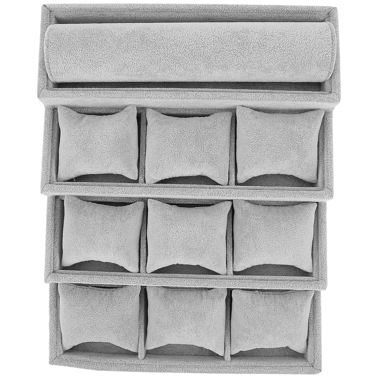 1pc Watch Face Drawer Tray Bracelet Display Showcase Cuff Bracelets Watch Tray Jewlrey Orgainzer Multi- Layer Pillow Tray Pants Chain Pillow Covers Watch Pillow Tray Flannel Grey/1083