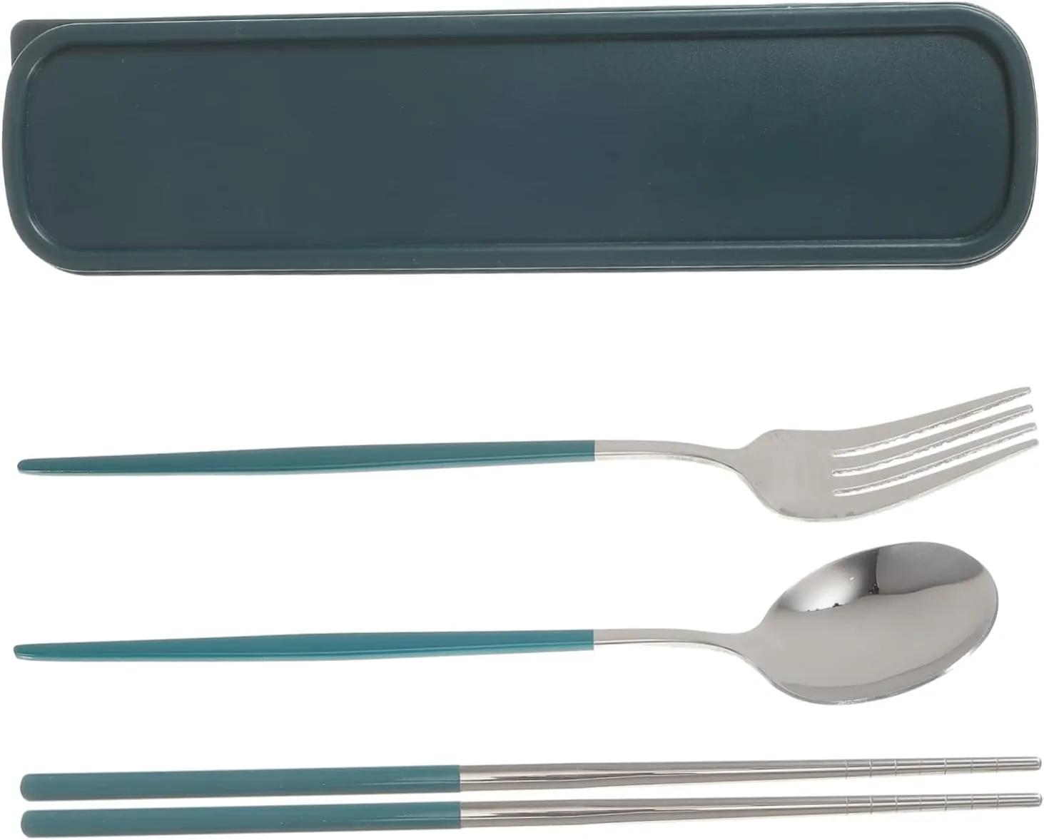 1set Portable Cutlery Travel Utensils Chopsticks Fork Spoon Lightweight and for Outdoor Dining Camping and Daily Use Includes Portable Cutlery Case