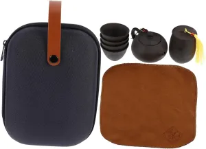 1Set Vintage Travel Teapot Set Portable Infuser with present Bag for Relaxing Tea Office the Go Elegant Design for Personal Gatherings and