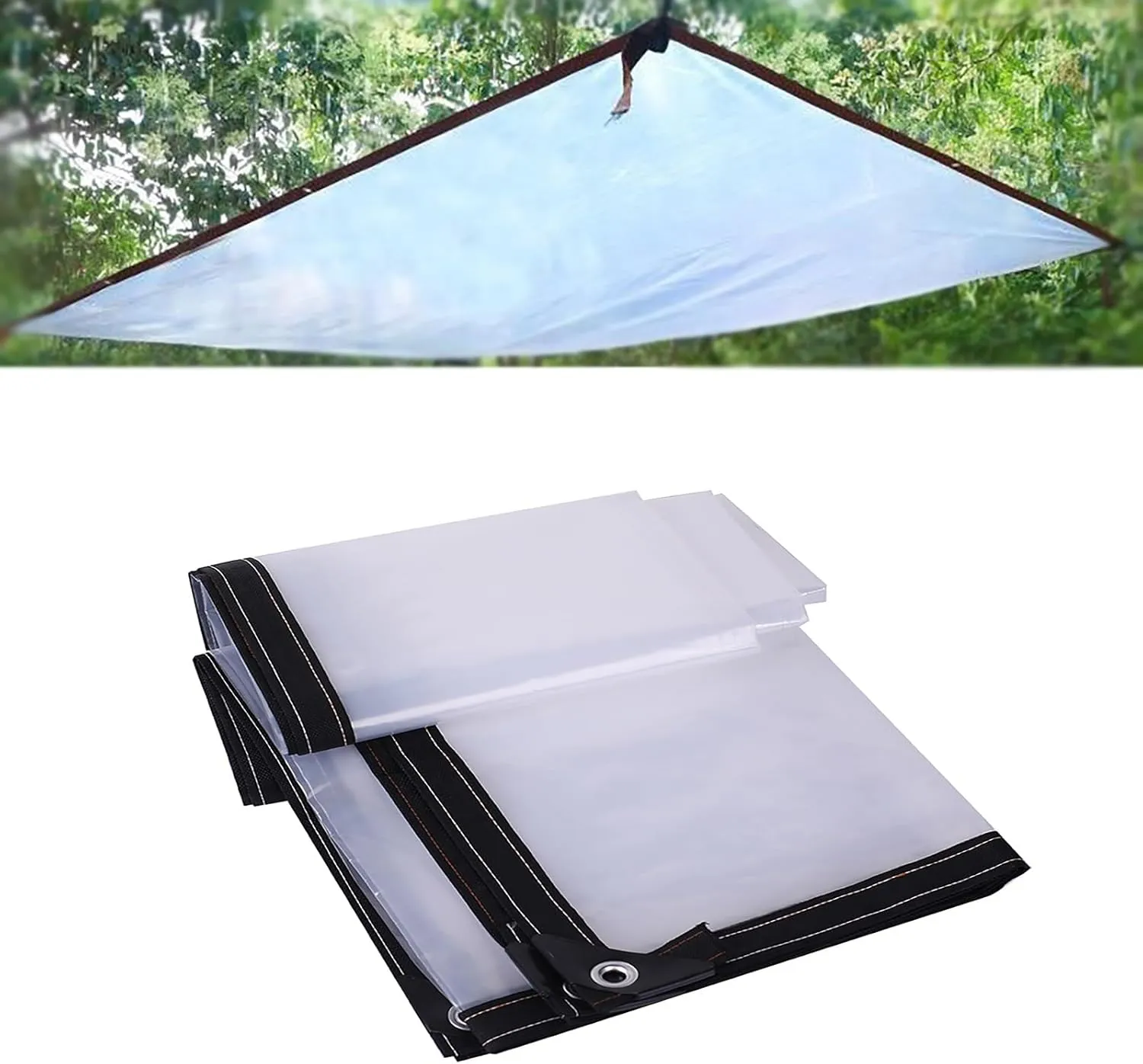 2 * 3m 2 * 5m 6 * 8m 10 * 10m Transparent Heavy Duty Water Resistant Tarp Cover,Plastic Tarpaulins,Transparent Waterproof Tarpaulin,Duty Heavy Tear Resistant Cover(20x26 ft(6x8m))