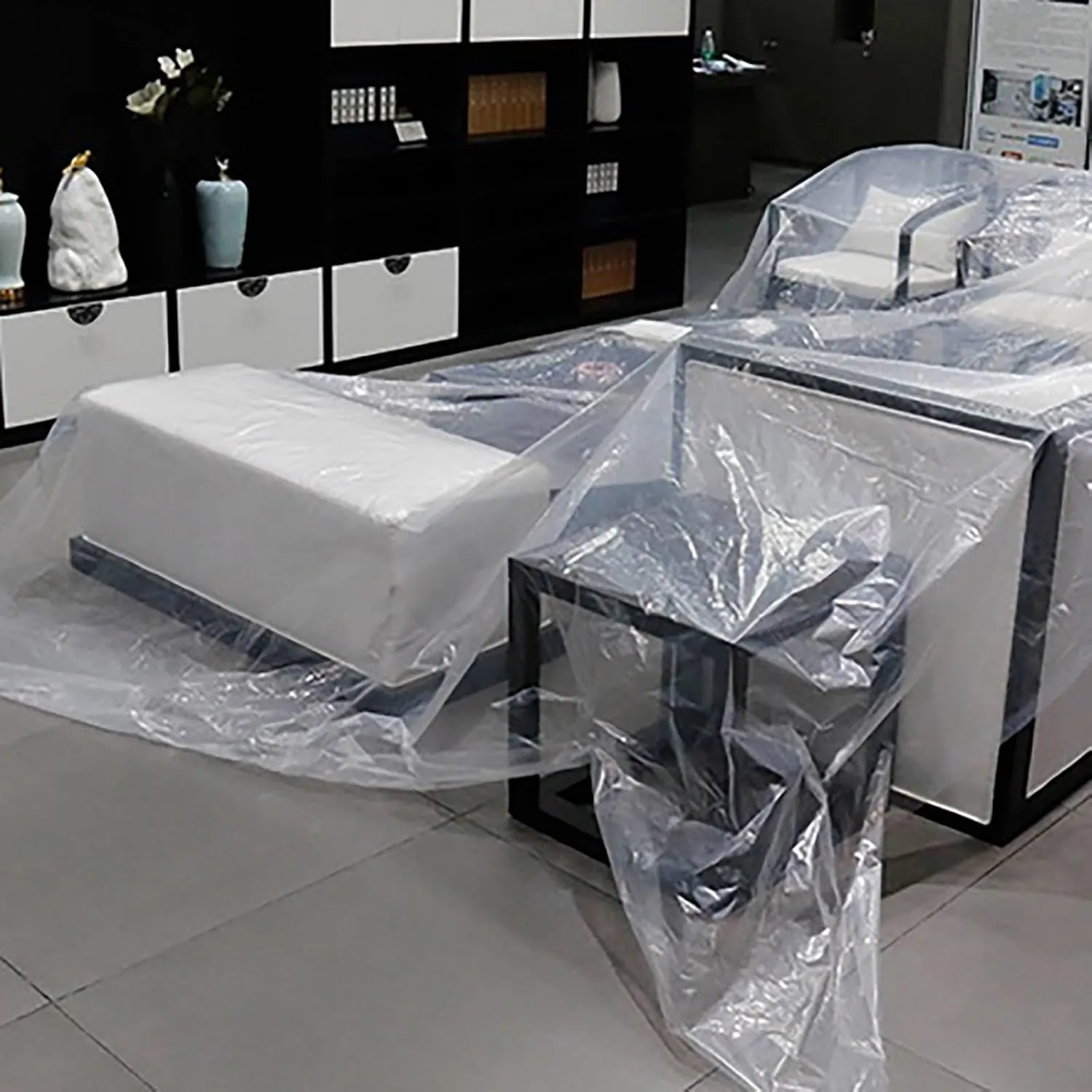 2 * 3m 2 * 5m 6 * 8m 10 * 10m Transparent Heavy Duty Water Resistant Tarp Cover,Plastic Tarpaulins,Transparent Waterproof Tarpaulin,Duty Heavy Tear Resistant Cover(20x26 ft(6x8m))