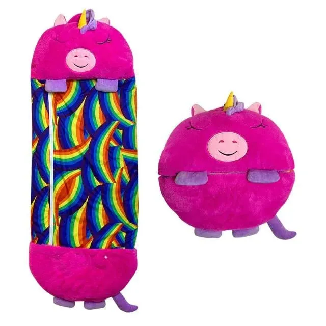 2-in-1 Kids Convertible Plush Pillow Sleeping Bag