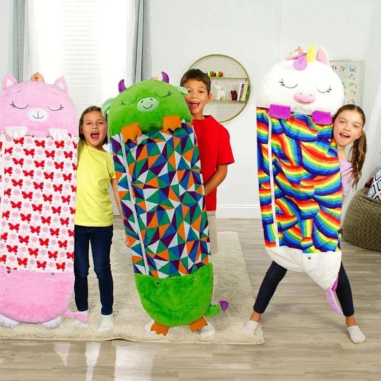2-in-1 Kids Convertible Plush Pillow Sleeping Bag