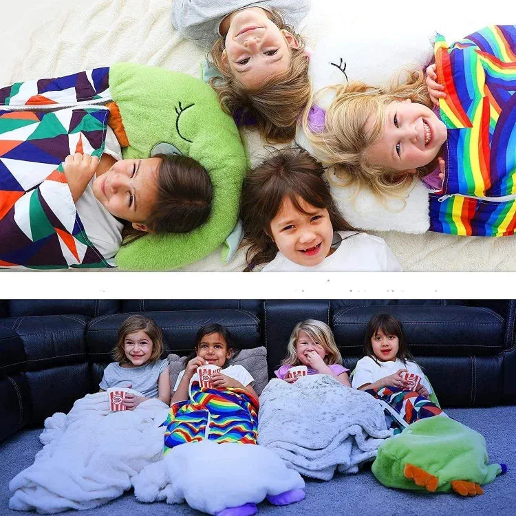 2-in-1 Kids Convertible Plush Pillow Sleeping Bag