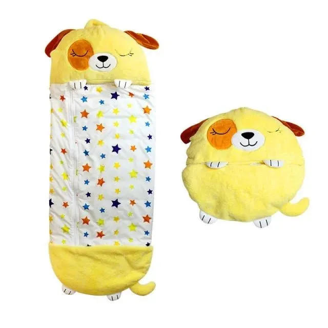2-in-1 Kids Convertible Plush Pillow Sleeping Bag