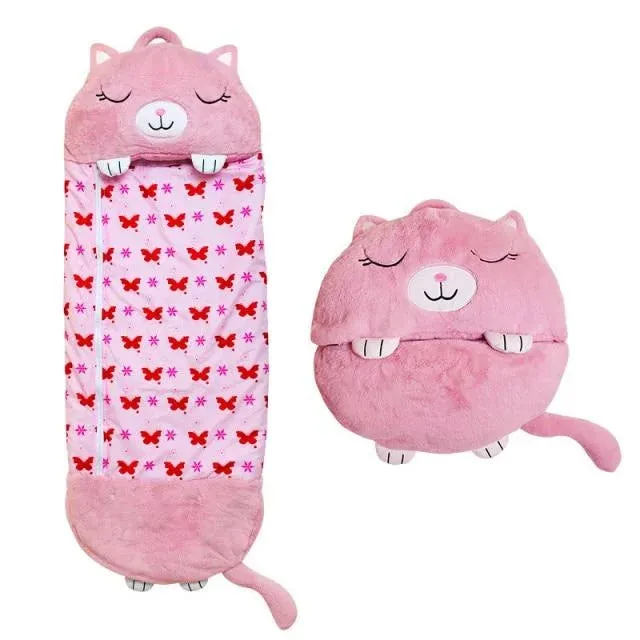 2-in-1 Kids Convertible Plush Pillow Sleeping Bag