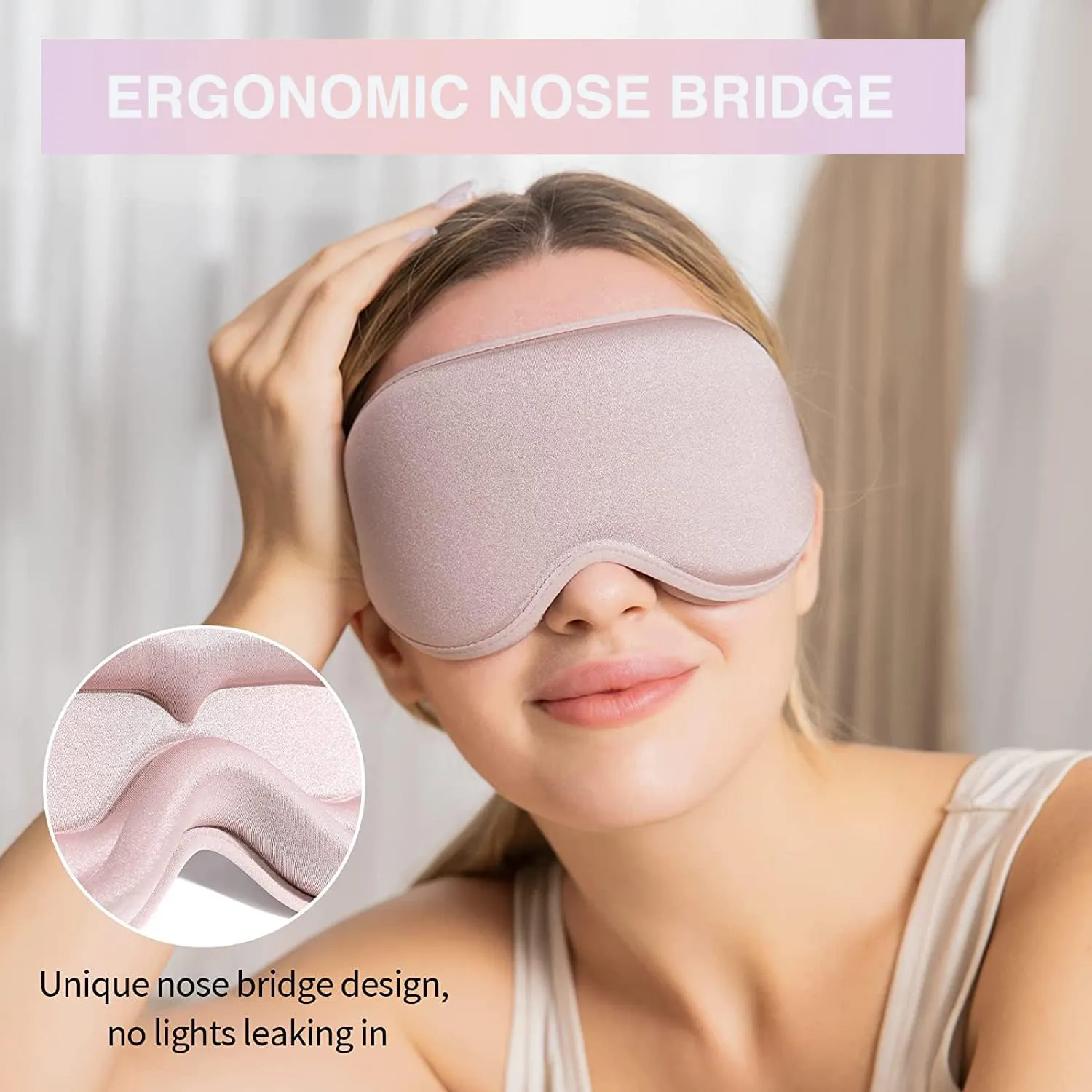 2 Pack Eye Mask for Sleeping - AUPHIL 3D Contoured Eye Mask with Eye Cup Blackout Sleeping Mask, Zero Pressure Eye Cover Sleep Mask for Women Men Side Sleeper 100% Light Blocking Blindfold