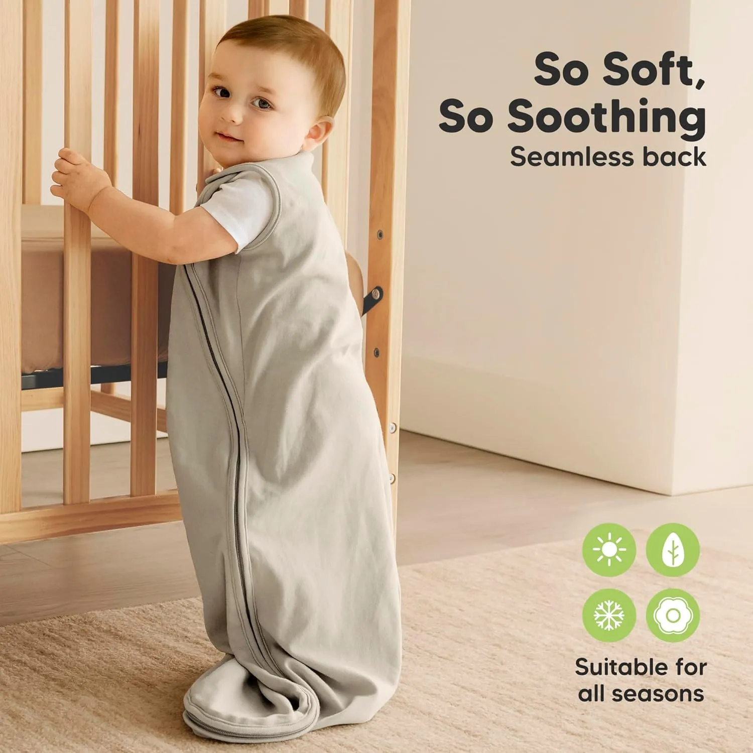 2-Pack Organic Baby Sleep Sacks, 100% Cotton - Soft & Breathable 0.5TOG Baby Wearable Blanket, Toddler Sleeping Sack 6-18 months, Easy to Wear Transitional Swaddles for Newborns, Infants (Nordic, M)
