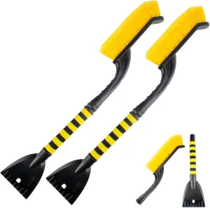 2 PCS 25.5" Car Snow Brush and Detachable Ice Scraper, Snow Shovel for Car Window, with Foam Grip and 45° angle Brush Head, Snow Shovel for Car Window, Winter Accessories for Cars, Trucks, SUVs