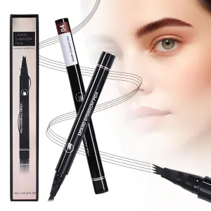2 PCS 4 Head Split Waterproof Long lasting Wild Eyebrow Pencil, 2025 New 3D Microblading Waterproof Magic Eyebrow Pencil, Natural Makeup Fine Stroke Eyebrow Tattoo Pencils (#04)