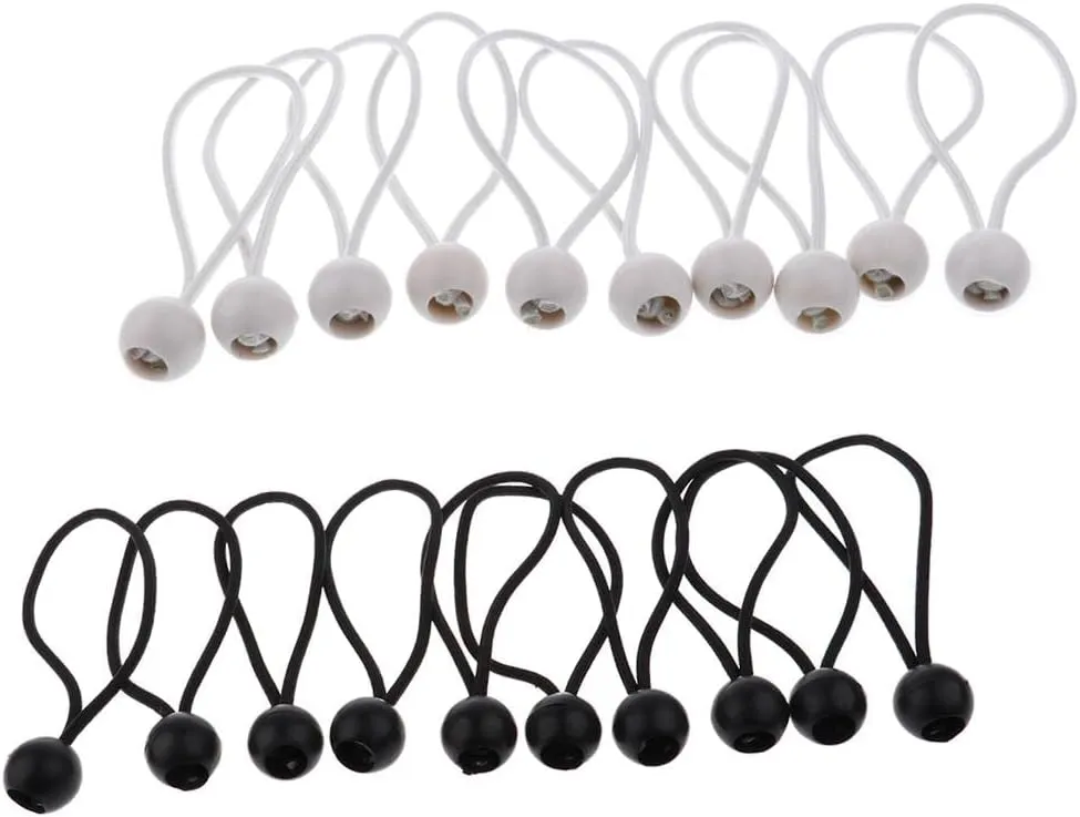 20 Pieces 16cm Heavy Duty Ball Bungee Cord Tie Down Straps for Canopy, Tarp, and Camping