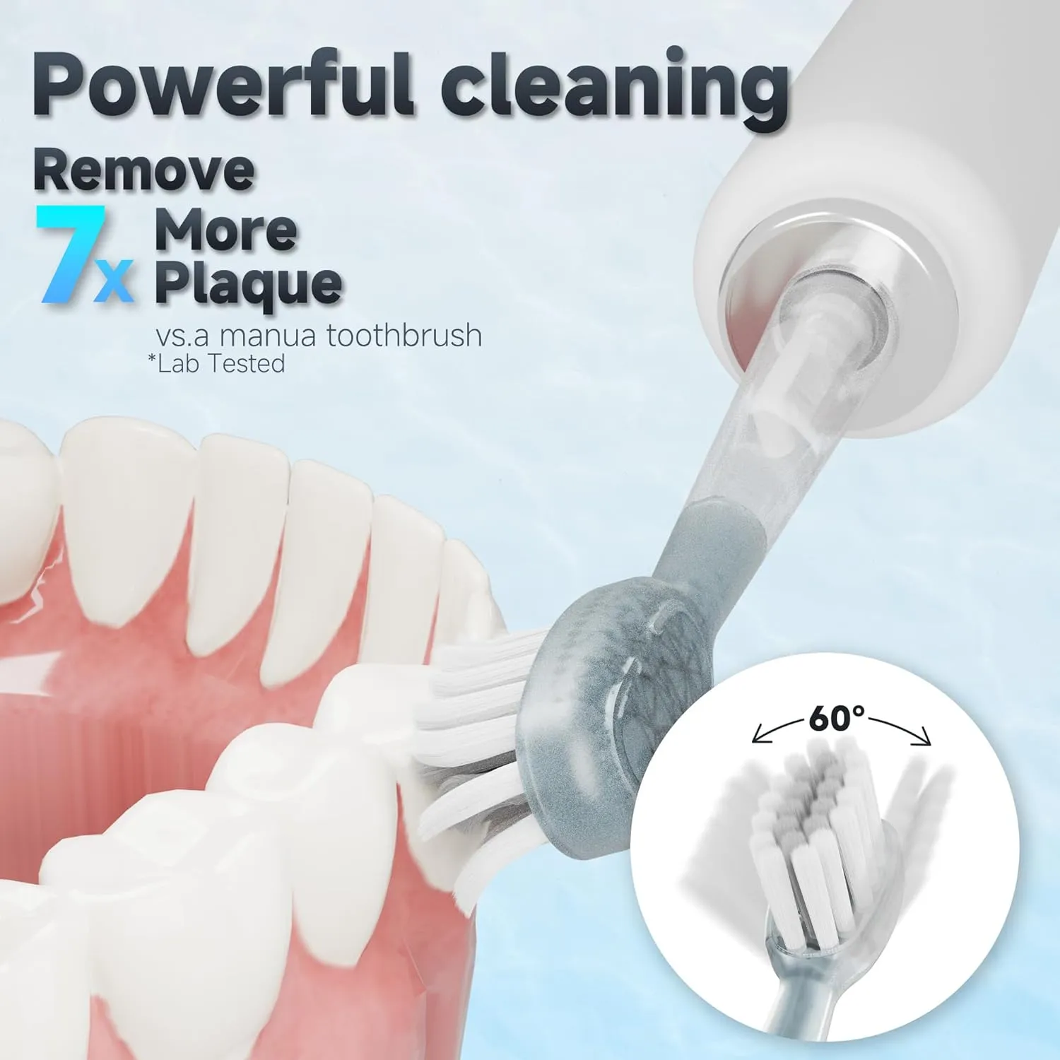 2025 New Oscillating Electric Toothbrush, Vibrating Wave Oral Brush, IPX7 Waterproof, Type-C, Gifts for Adults and Kids, Includes 3 Brush Heads and Wall Mount Bracket, White