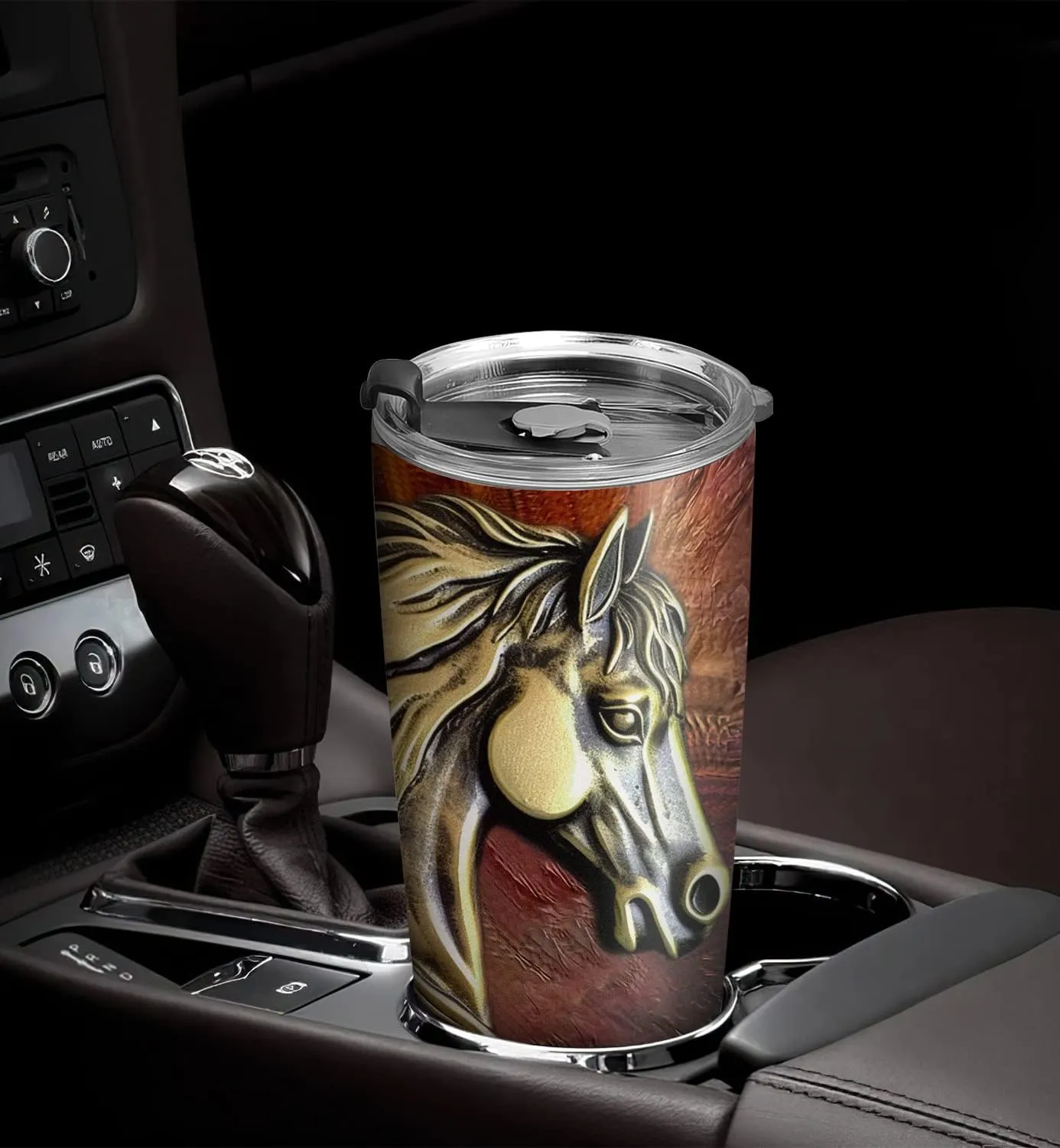 20oz Metal Horse Tumbler, Life is Better with a Horse, Country, Equestrian Gifts for Horses Lovers, Coffee Thermos, Stainless Steel Double Wall Vacuum Insulated Coffee Mug, Travel Cup with Lid