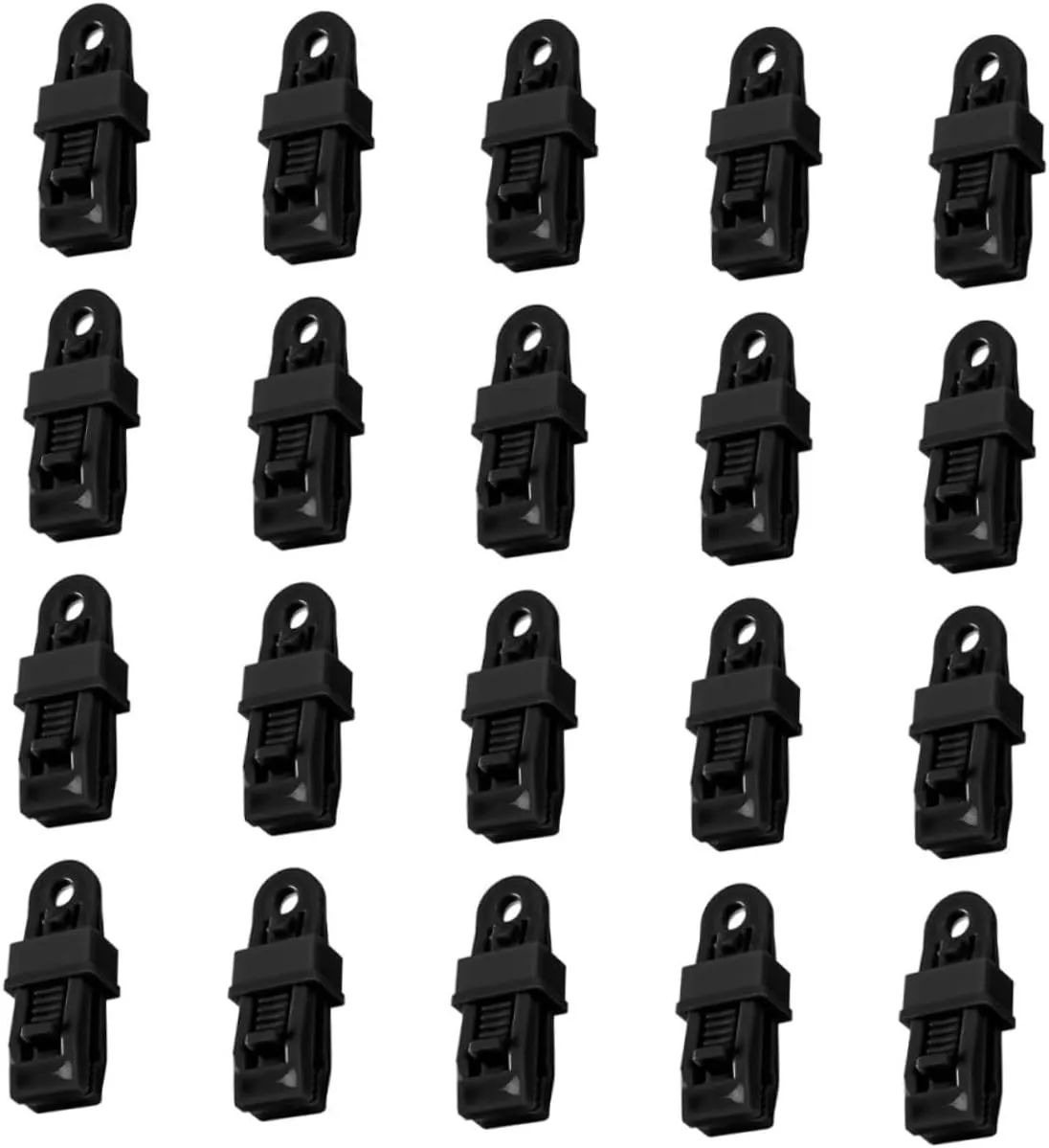 20pcs Tent Canopy Clip Outdoor Wind Rope Clamps for Camping Tarp Fastener Heavy Duty Canvas Tarp Clips Adjusted Tightness for Awnings