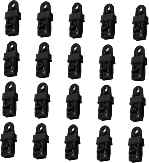 20pcs Tent Canopy Clip Outdoor Wind Rope Clamps for Camping Tarp Fastener Heavy Duty Canvas Tarp Clips Adjusted Tightness for Awnings