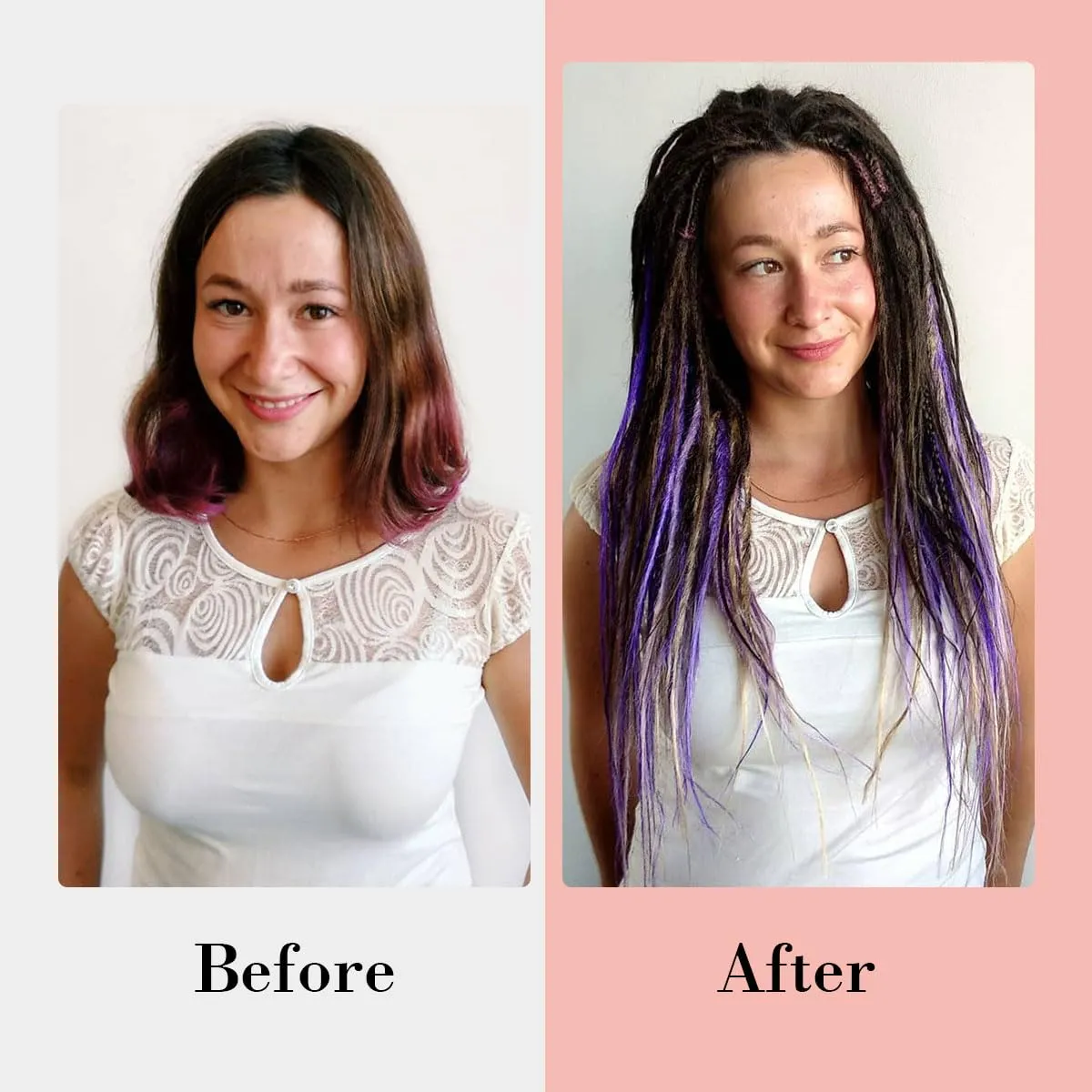 24 inch 30 pcs Dreadlock Extensions, Single Ended Thin 0.6cm Brownish Blonde Dreads Extensions, Synthetic Dreadlock Extensions Reggae Hippie Crochet Dreads for Women