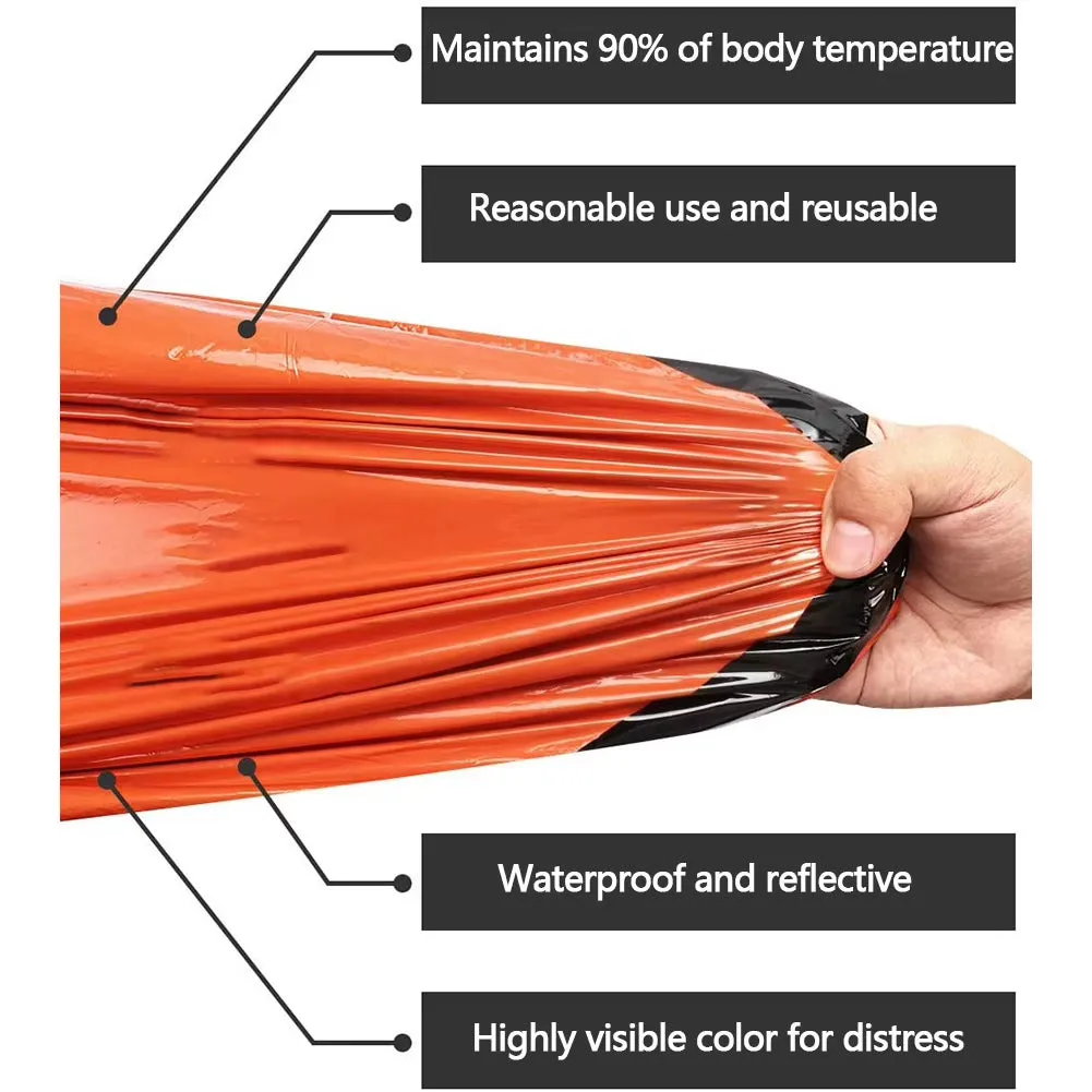 2/4/6/8 Pack Emergency Sleeping Bag Survival Gear Bivy Sack Blanket Waterproof Outdoor Camping Survival Thermal Sleeping Bag