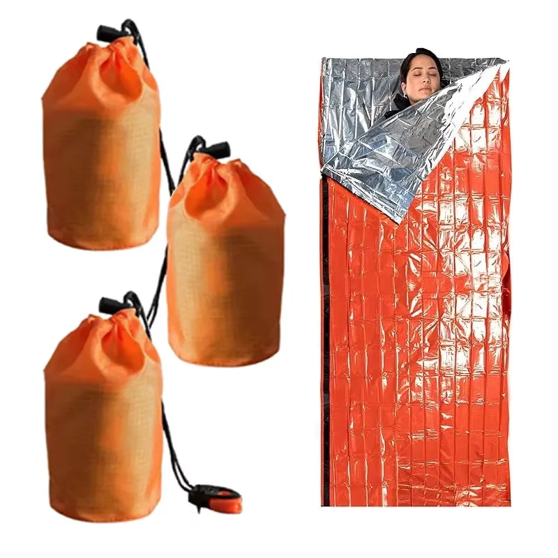 2/4/6/8 Pack Emergency Sleeping Bag Survival Gear Bivy Sack Blanket Waterproof Outdoor Camping Survival Thermal Sleeping Bag