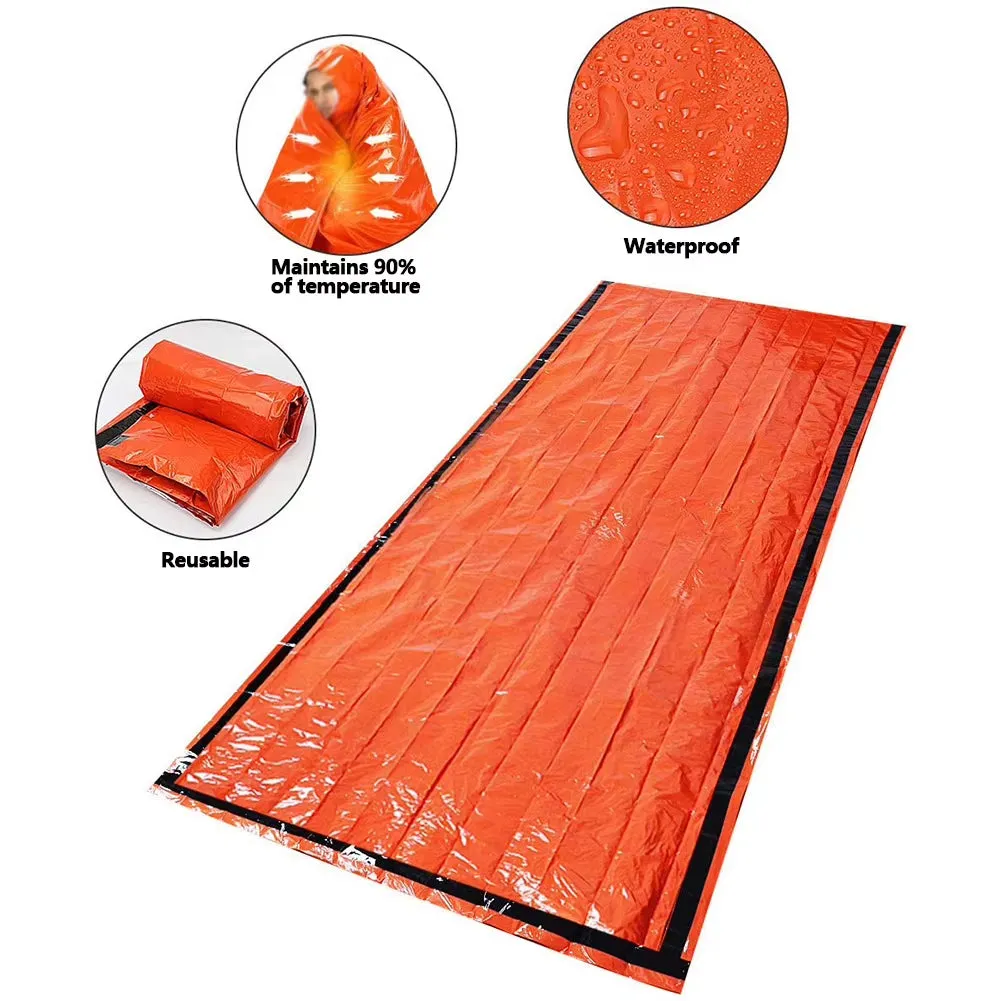 2/4/6/8 Pack Emergency Sleeping Bag Survival Gear Bivy Sack Blanket Waterproof Outdoor Camping Survival Thermal Sleeping Bag