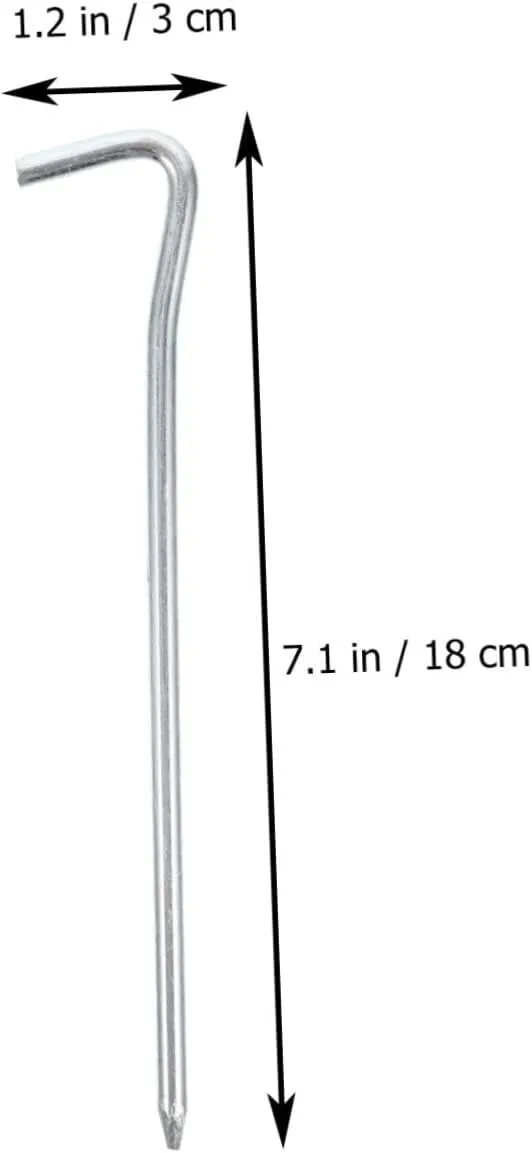 25pcs Heavy Duty Galvanized Iron Tent Stakes Durable Camping Safety Pegs for Secure Outdoor Use Easy to Drive and Pull for Tents and