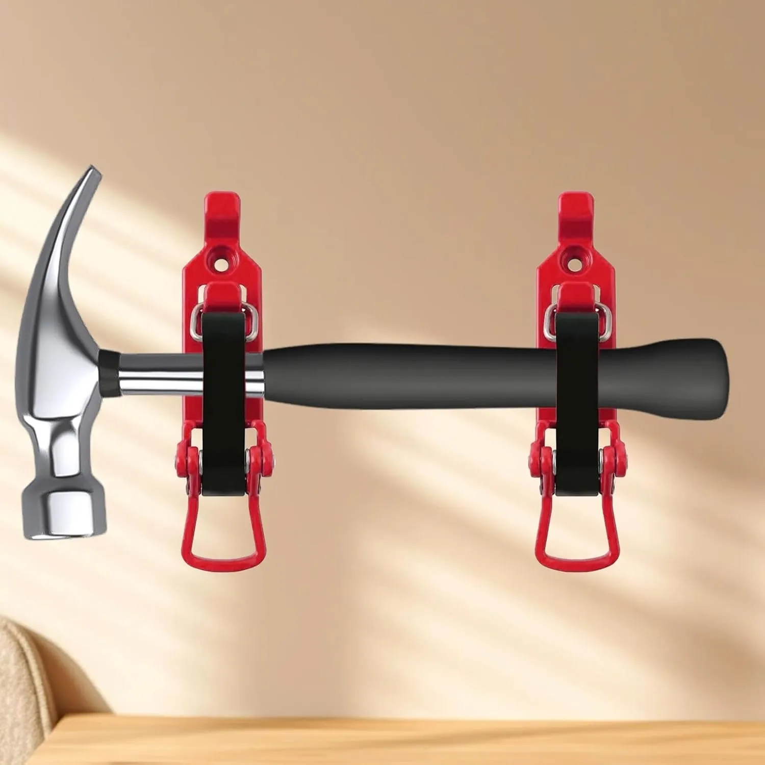 2Pcs Car Accessories Shovel Mount for Roof Rack with Hammer Hanger, Red