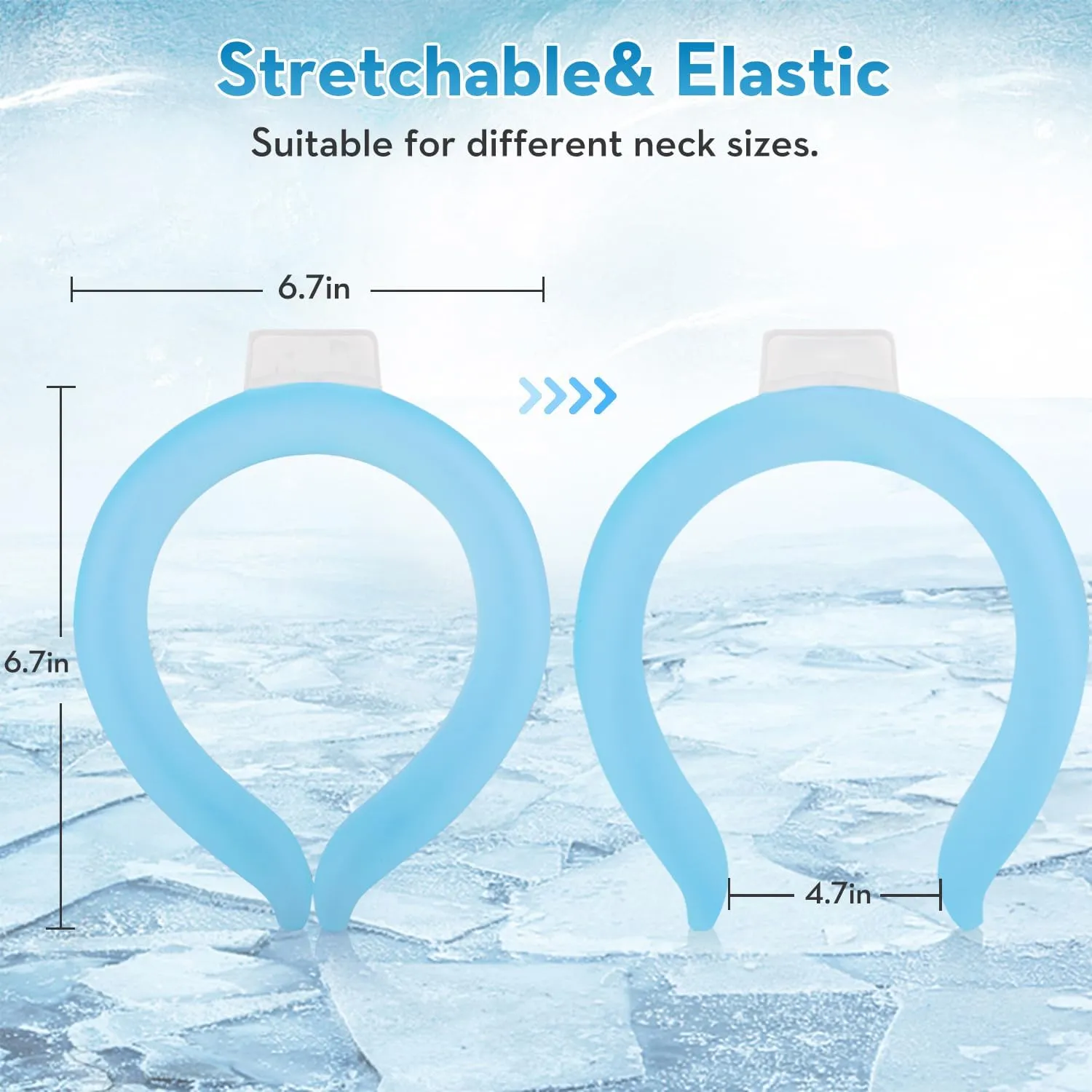 2PCS Neck Cooling Tube with Cold Insulated Bag,Reusable Ice Neck Ring Wearable Body Cooler Products for Summer Heat (Blue*2)