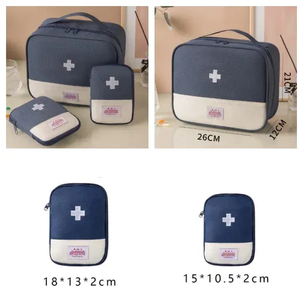 3 Pcs/Set Portable Medical Storage Bag – First Aid Kit Organizer for Travel & Camping