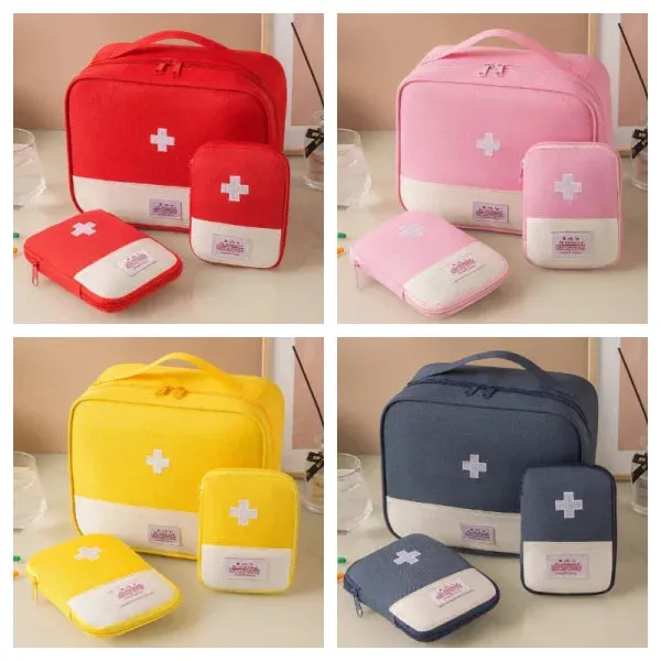 3 Pcs/Set Portable Medical Storage Bag – First Aid Kit Organizer for Travel & Camping