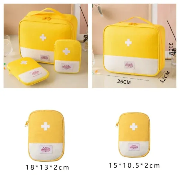 3 Pcs/Set Portable Medical Storage Bag – First Aid Kit Organizer for Travel & Camping