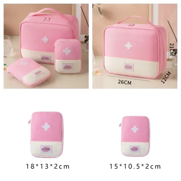 3 Pcs/Set Portable Medical Storage Bag – First Aid Kit Organizer for Travel & Camping