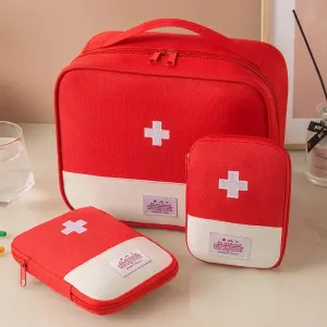 3 Pcs/Set Portable Medical Storage Bag – First Aid Kit Organizer for Travel & Camping