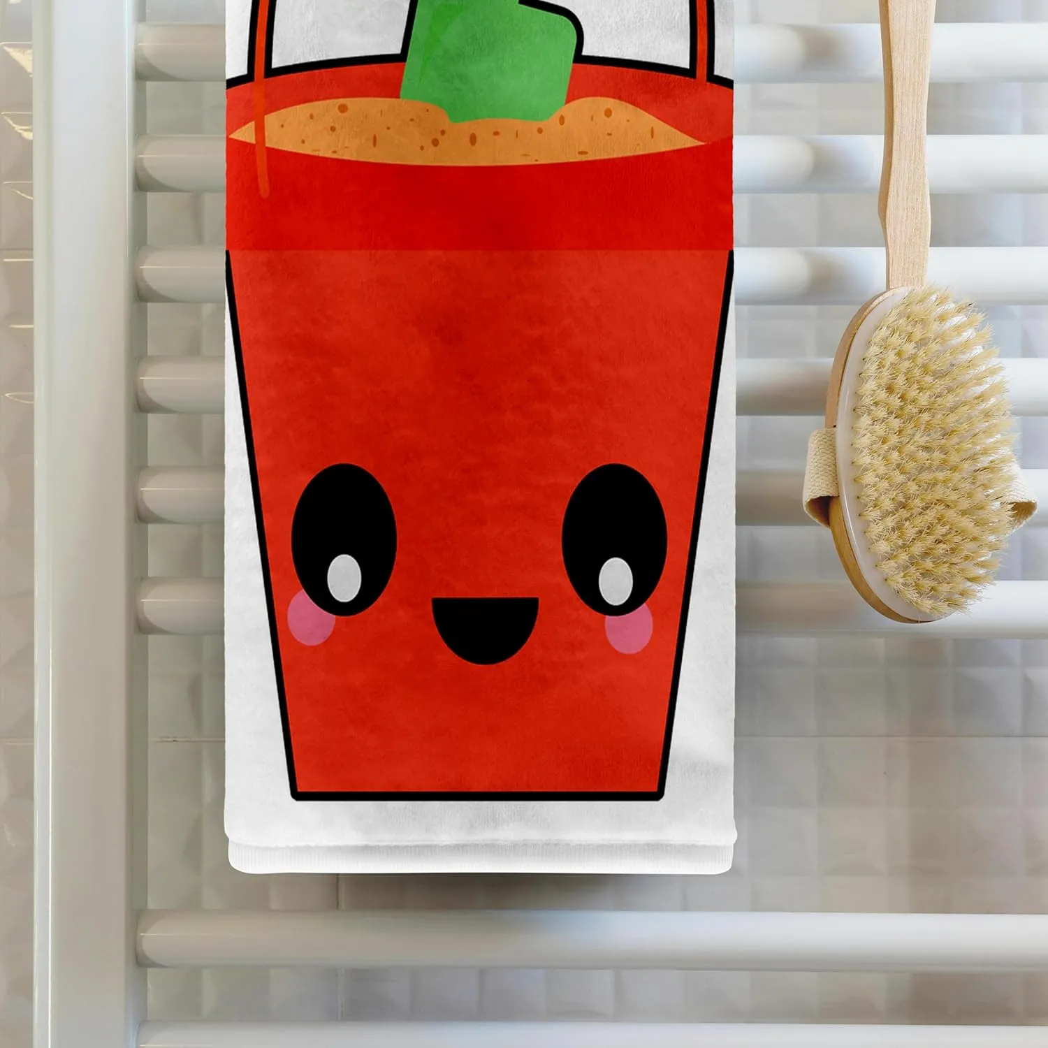 3dRose 22x30 Bath Hand Pool Towel - Cute Kawaii Sand Bucket and Shovel Beach Character Cute Kawaii Designs