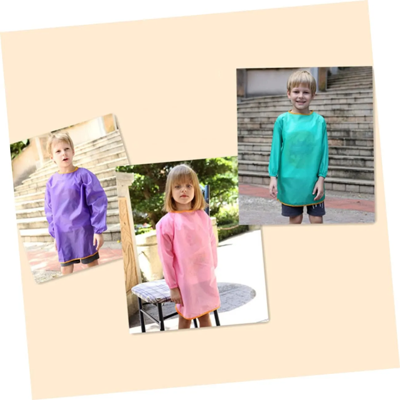 3pcs Children Art Smock Kid Art Smock Painting Smock Waterproof Painting Apron Painting Clothes Water