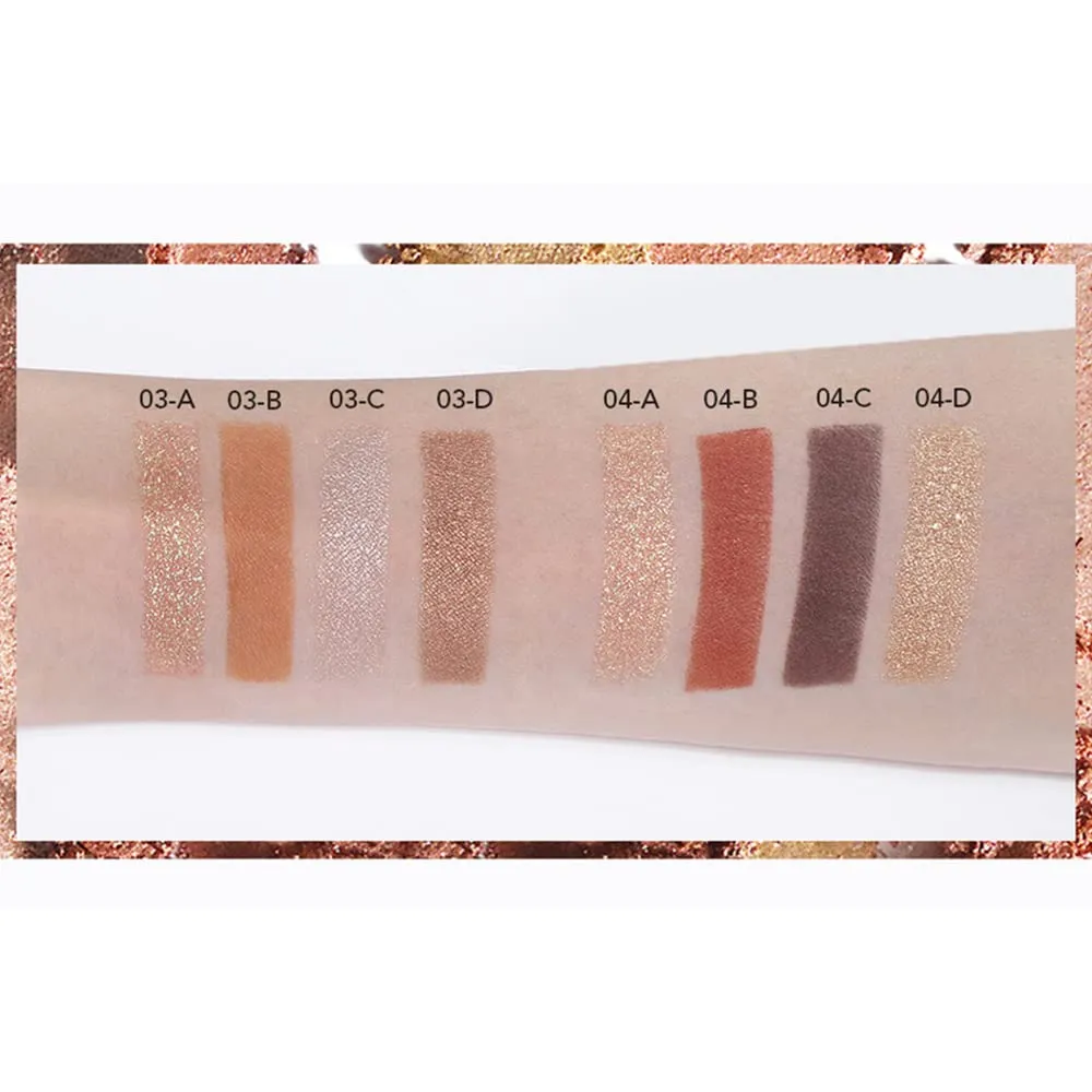 4 Colors Eyeshadow Palette Matte Shimmer Glitter Ultra Pigmented Long Lasting Makeup Eyeshadow Powder Waterproof Eye Shadow Palette Cosmetics Makeup Kit Christmas Party Essentials (2#)