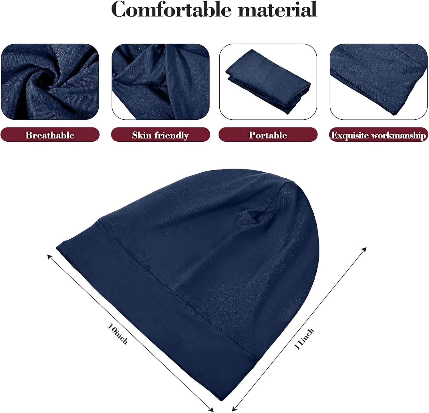 4 Pieces Satin Lined Sleep Cap Slouchy Beanie Hat Night Hair Cap for Women