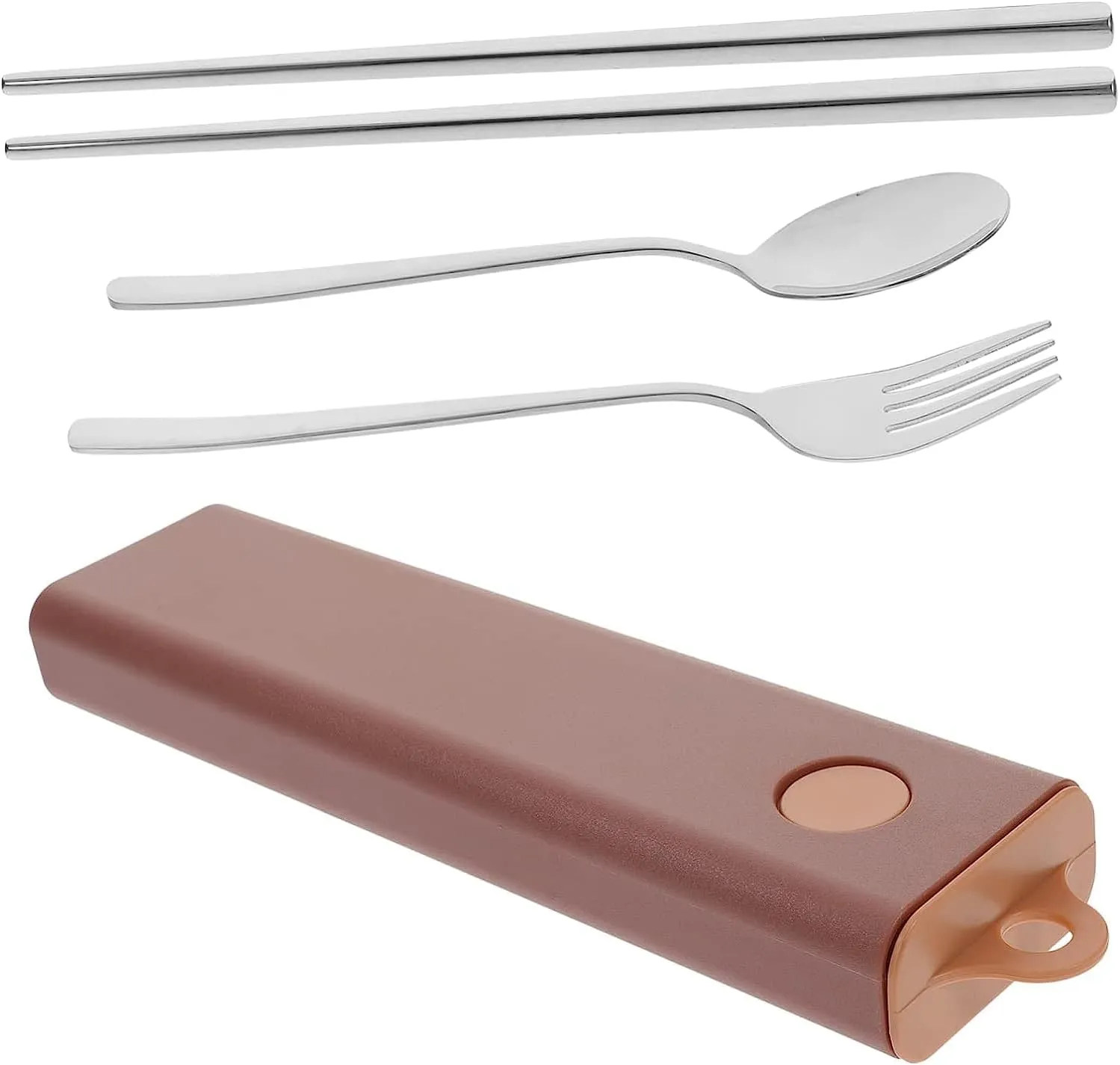 4 Sets Fork Spoon Chopsticks Serving Utensils Stainless Steel Stainless Steel Set Travel Cutlery Spoons Tableware Set Camping Utensil Abs Pink Spoon Fork Chopstick Rest