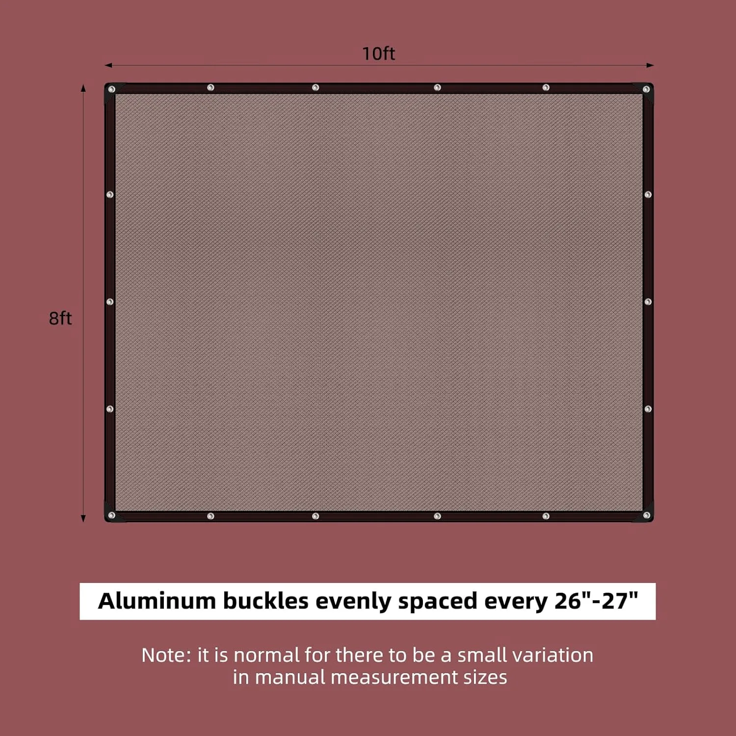 40% Shade Cloth, 8x10FT Black Heavy Duty Mesh Screen Tarp with Grommets for Patio, Canopy, Garden, Porch, Greenhouse, Pools, Garage